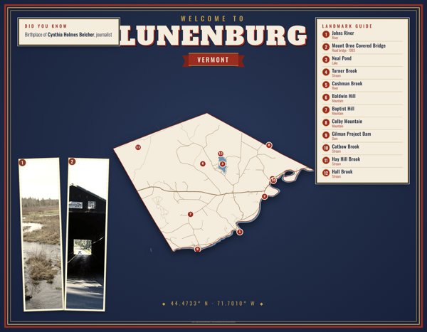 Lunenburg Map Placemat artwork detail