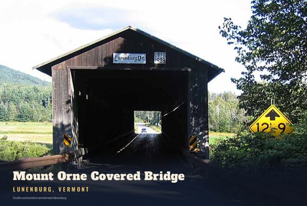 Lunenburg Mount Orne Covered Bridge Postcard artwork detail