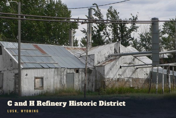 Lusk C and H Refinery Historic District Postcard artwork detail