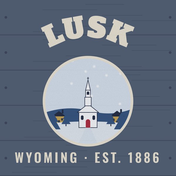 Lusk Hometown Wood Sign artwork detail