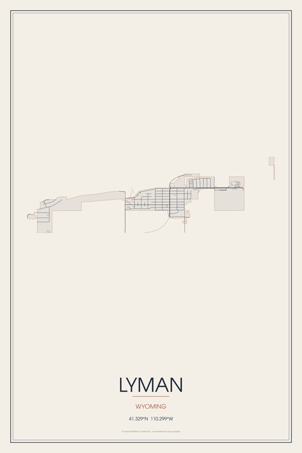 Lyman Street Map Poster · Linen artwork detail
