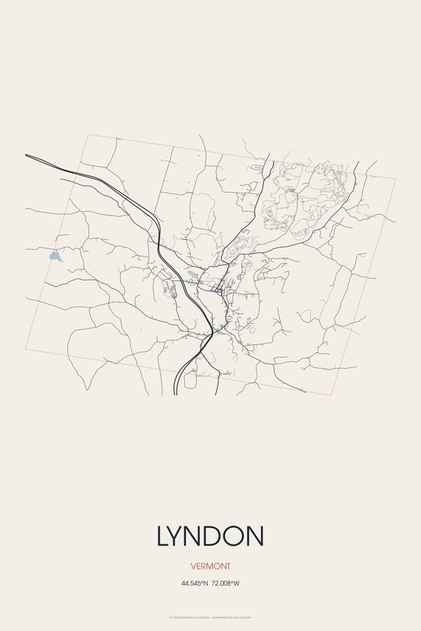 Lyndon Street Map Poster · Linen artwork detail