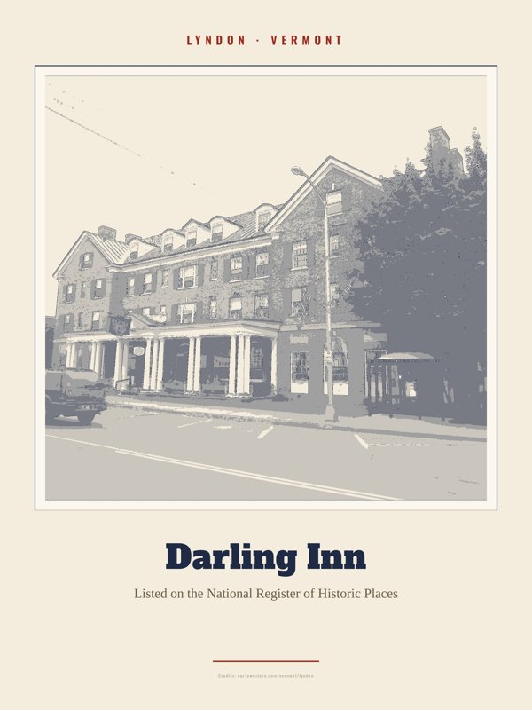 Lyndon Darling Inn Landmark Print artwork detail