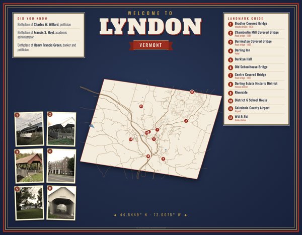 Lyndon Map Placemat artwork detail