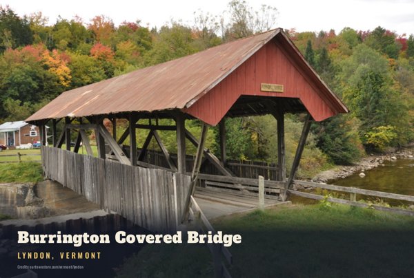 Lyndon Burrington Covered Bridge Postcard artwork detail