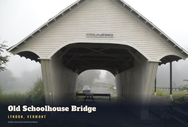 Lyndon Old Schoolhouse Bridge Postcard artwork detail
