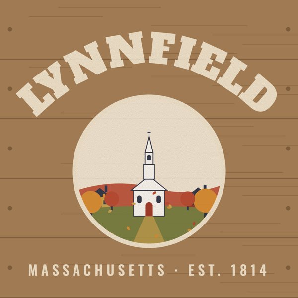 Lynnfield Hometown Wood Sign artwork detail