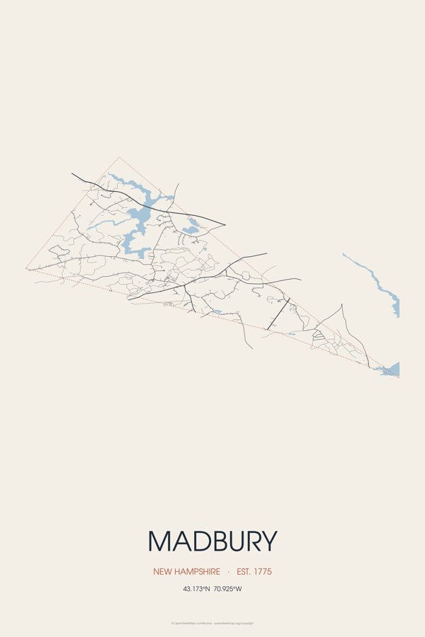 Madbury Street Map Poster · Linen artwork detail
