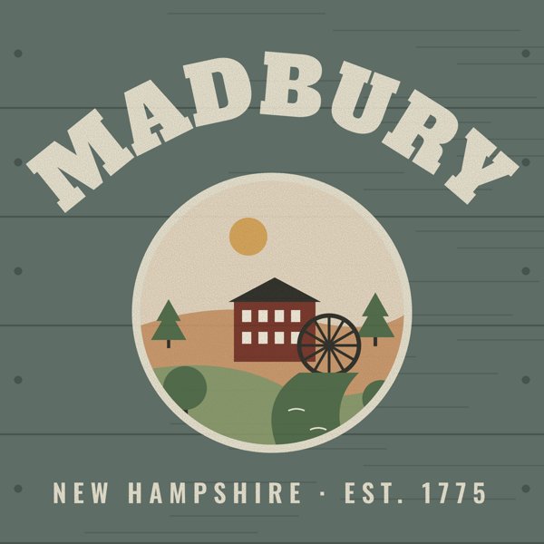 Madbury Hometown Wood Sign artwork detail