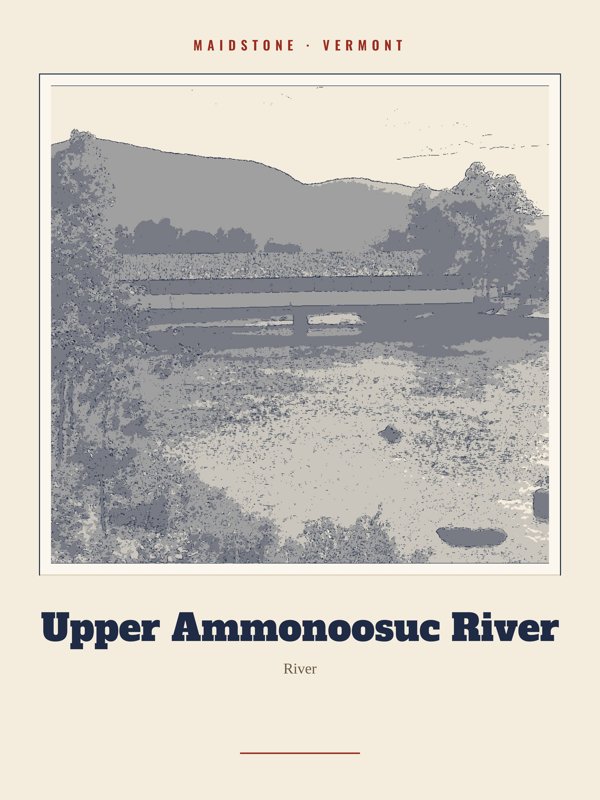 Maidstone Upper Ammonoosuc River Landmark Print artwork detail
