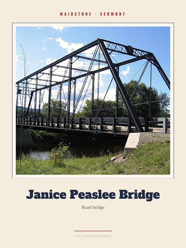 Maidstone Janice Peaslee Bridge Landmark Print artwork detail