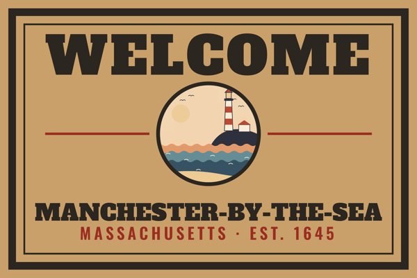 Manchester-by-the-Sea Welcome Doormat artwork detail