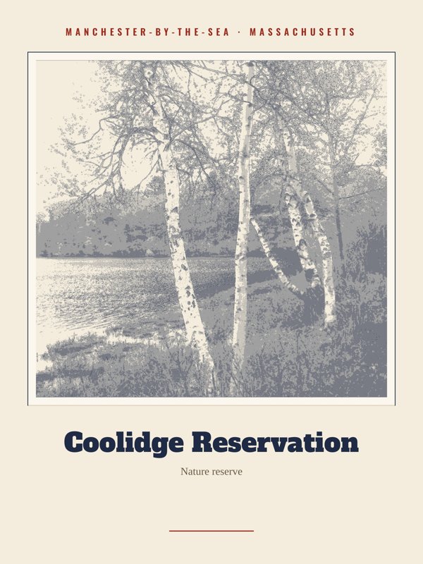 Manchester-by-the-Sea Coolidge Reservation Landmark Print artwork detail