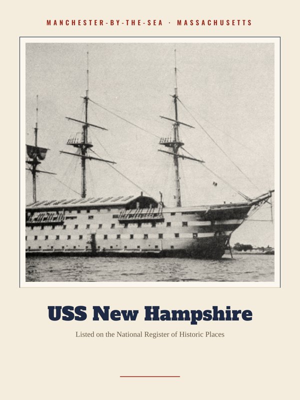 Manchester-by-the-Sea USS New Hampshire Landmark Print artwork detail