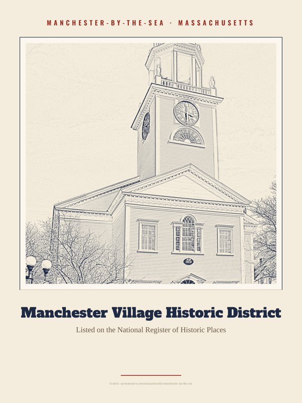Manchester-by-the-Sea Manchester Village Historic District Landmark Print artwork detail