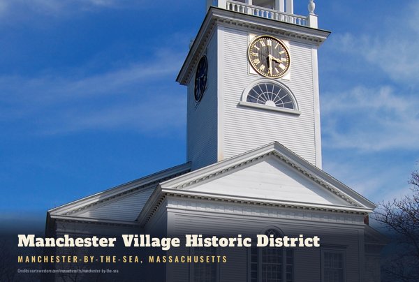 Manchester-by-the-Sea Manchester Village Historic District Postcard artwork detail