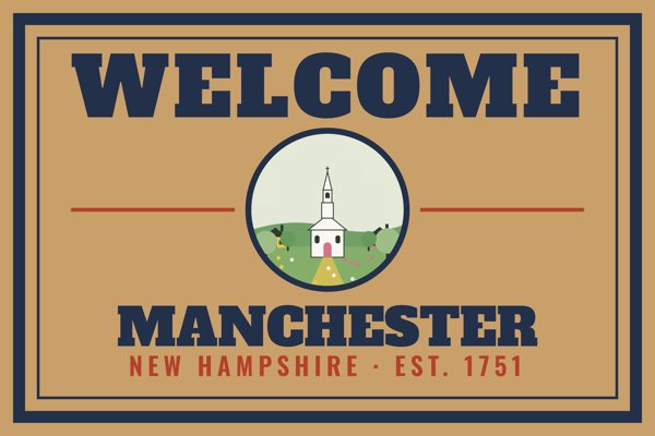 Manchester Welcome Doormat artwork detail