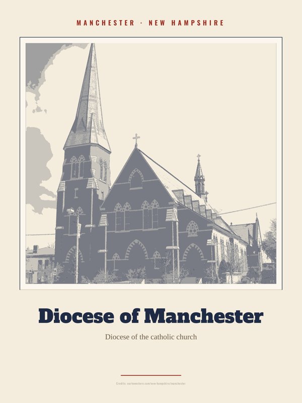 Manchester Diocese of Manchester Landmark Print artwork detail