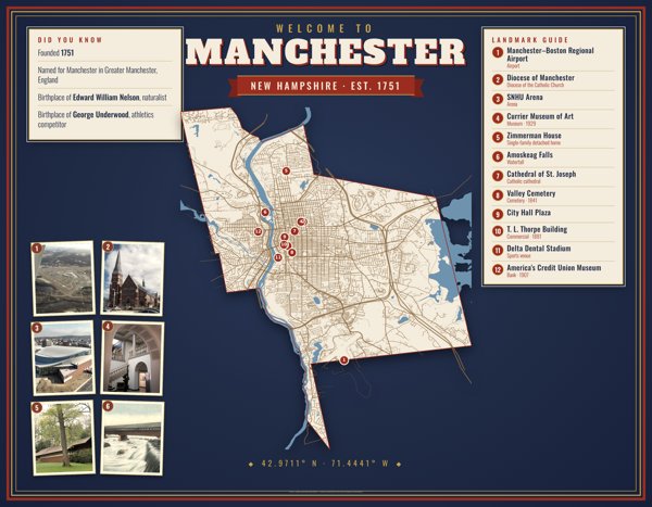 Manchester Map Placemat artwork detail