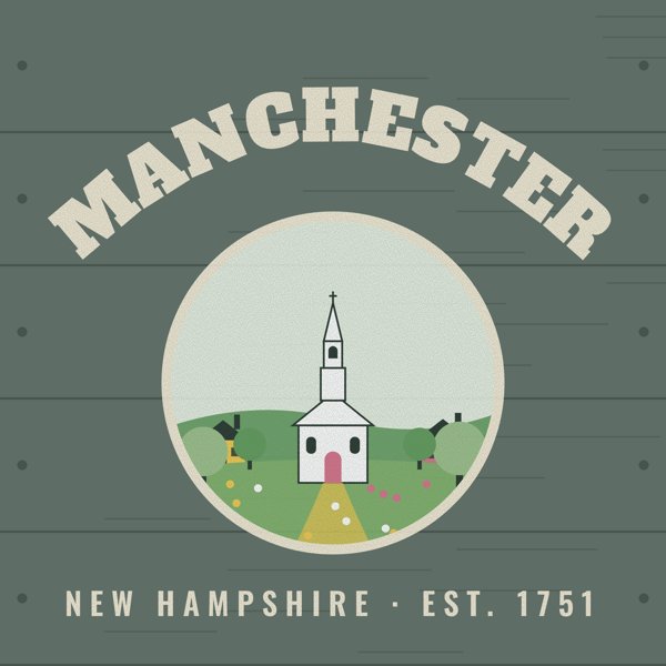 Manchester Hometown Wood Sign artwork detail