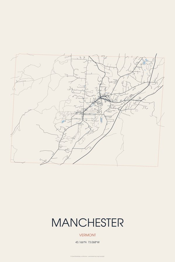 Manchester Street Map Poster · Linen artwork detail
