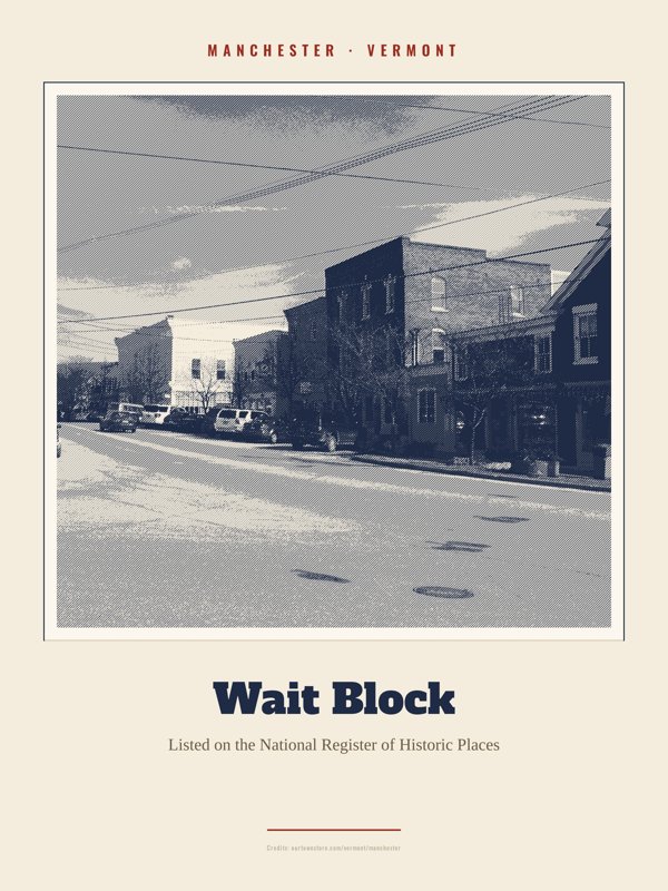 Manchester Wait Block Landmark Print artwork detail
