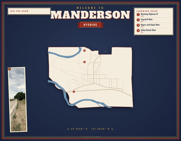 Manderson Map Placemat artwork detail
