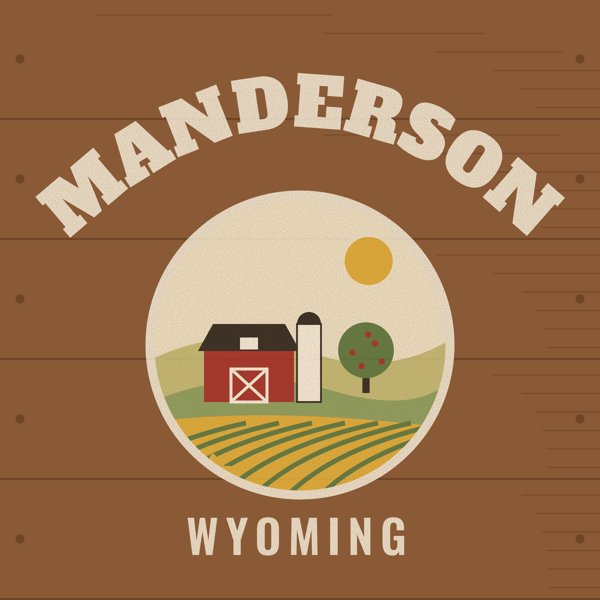 Manderson Hometown Wood Sign artwork detail