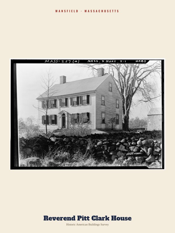 Mansfield Reverend Pitt Clark House Archive Print artwork detail