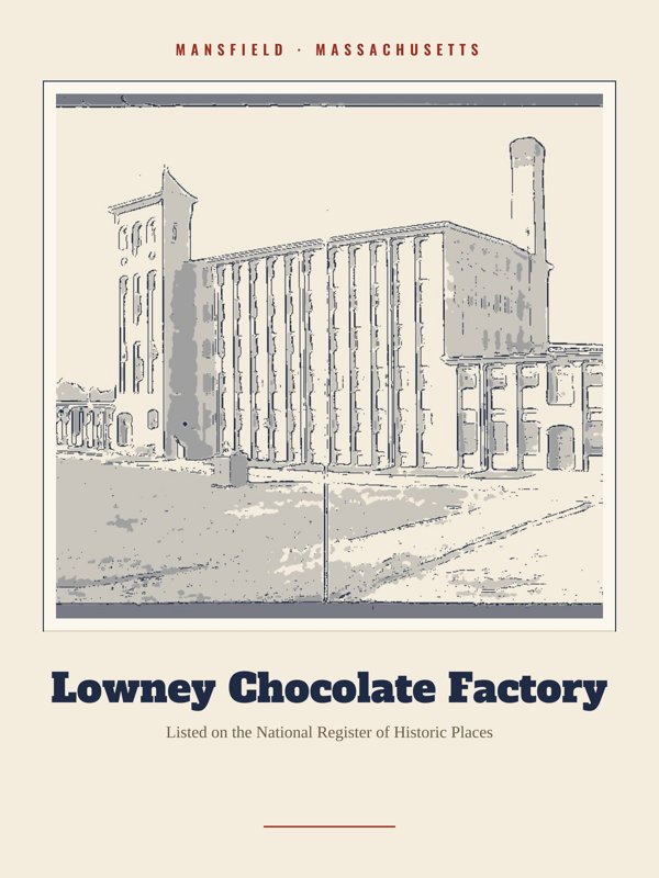 Mansfield Lowney Chocolate Factory Landmark Print artwork detail