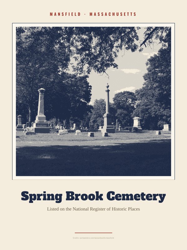 Mansfield Spring Brook Cemetery Landmark Print artwork detail