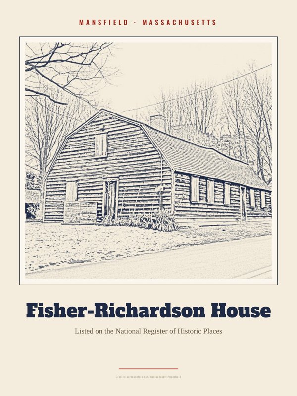 Mansfield Fisher-Richardson House Landmark Print artwork detail