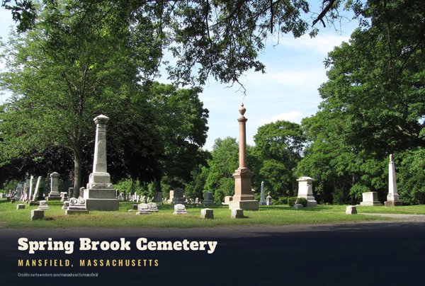 Mansfield Spring Brook Cemetery Postcard artwork detail