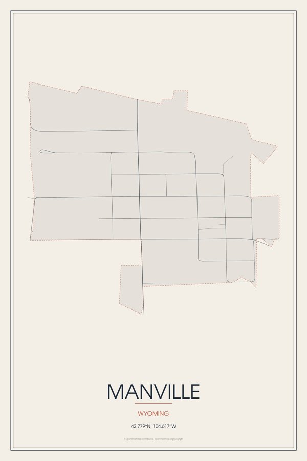 Manville Street Map Poster · Linen artwork detail