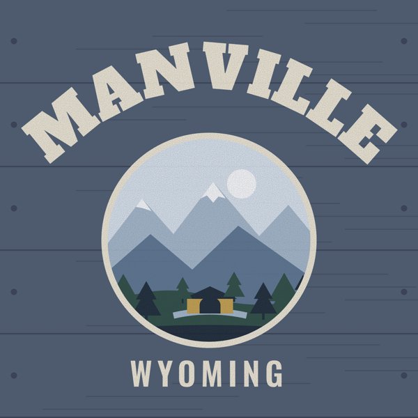 Manville Hometown Wood Sign artwork detail
