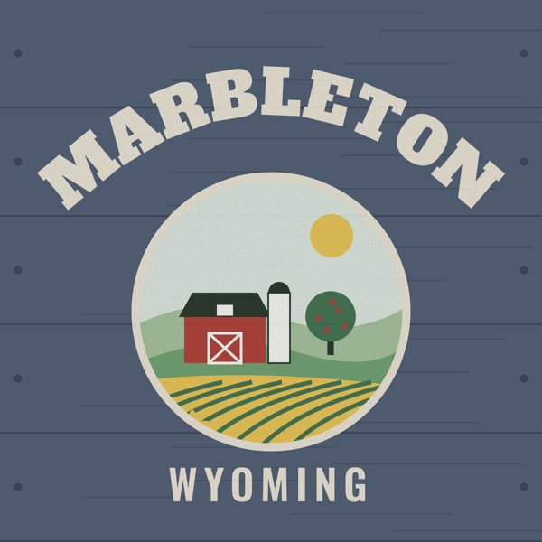 Marbleton Hometown Wood Sign artwork detail