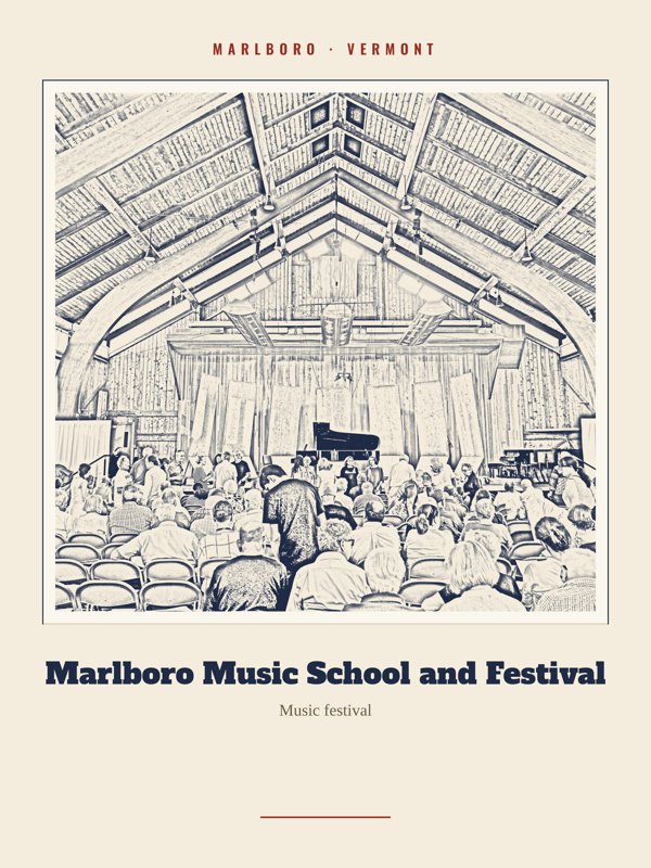Marlboro Marlboro Music School and Festival Landmark Print artwork detail