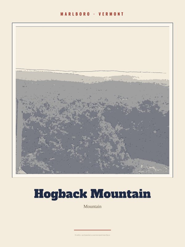 Marlboro Hogback Mountain Landmark Print artwork detail