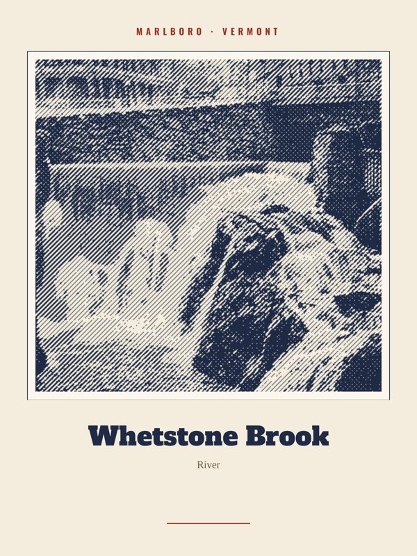 Marlboro Whetstone Brook Landmark Print artwork detail