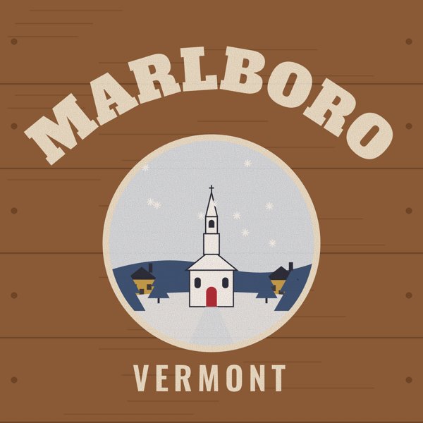 Marlboro Hometown Wood Sign artwork detail