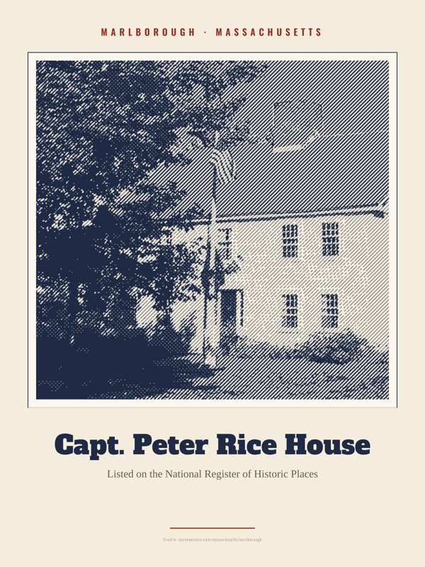 Marlborough Capt. Peter Rice House Landmark Print artwork detail