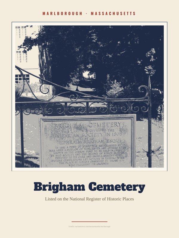 Marlborough Brigham Cemetery Landmark Print artwork detail