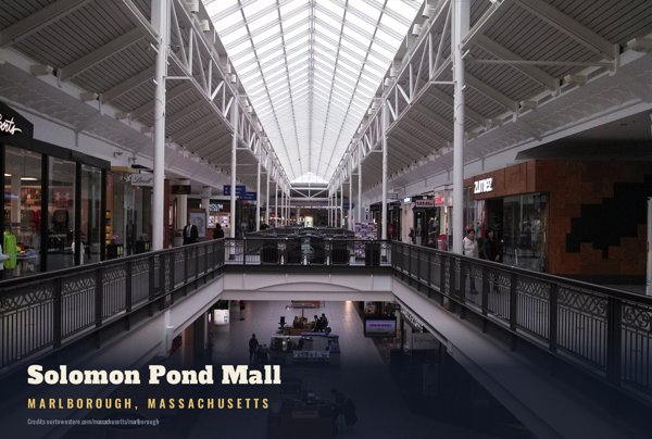 Marlborough Solomon Pond Mall Postcard artwork detail
