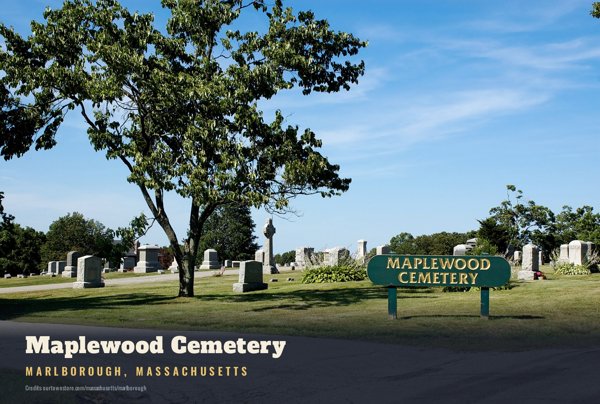 Marlborough Maplewood Cemetery Postcard artwork detail