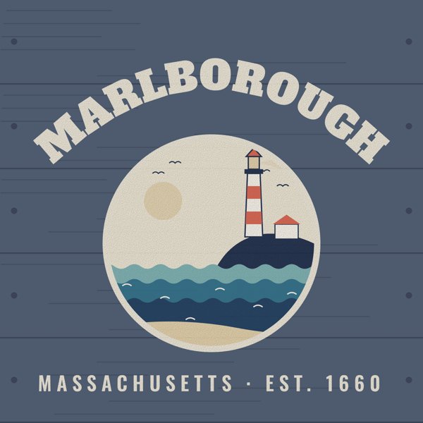 Marlborough Hometown Wood Sign artwork detail