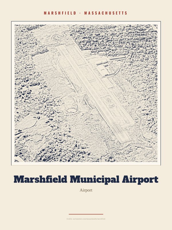 Marshfield Marshfield Municipal Airport Landmark Print artwork detail