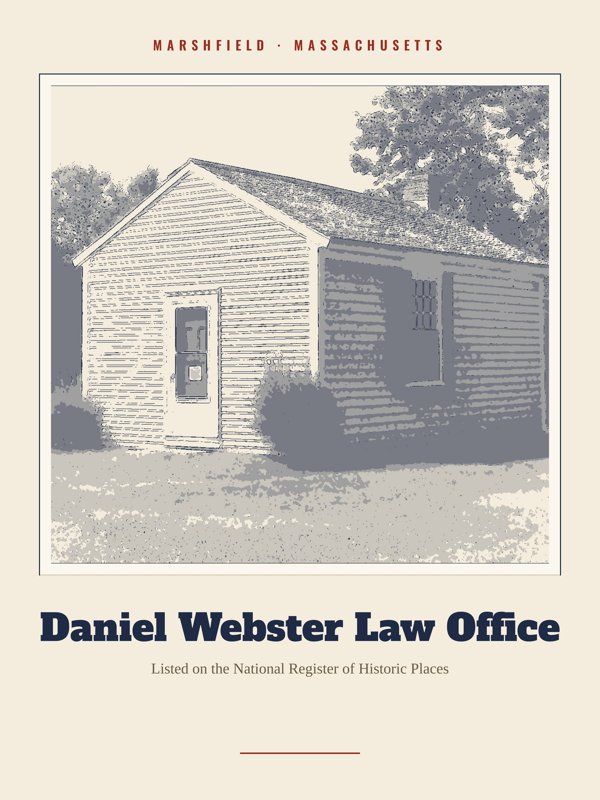 Marshfield Daniel Webster Law Office Landmark Print artwork detail