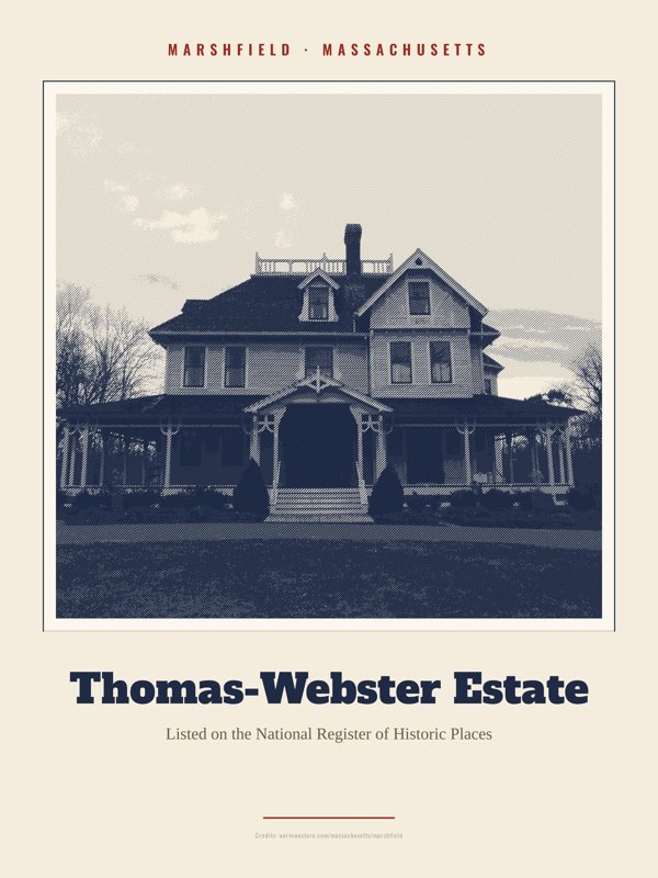 Marshfield Thomas-Webster Estate Landmark Print artwork detail