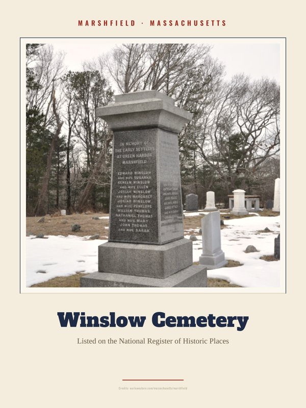 Marshfield Winslow Cemetery Landmark Print artwork detail