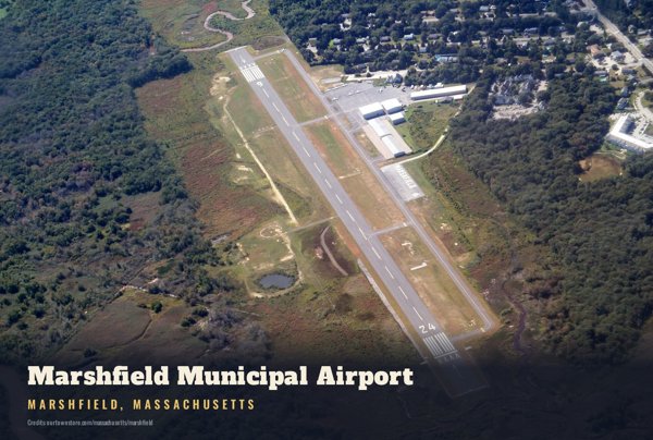 Marshfield Marshfield Municipal Airport Postcard artwork detail